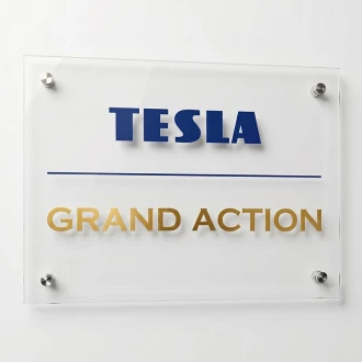 Табличка стеклянная TESLA