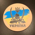 image Патріотичний костер з козаком на фоні карти України